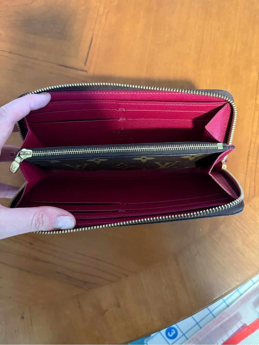 Louis Vuitton Monogram Zip Around Clemence Wallet - Brown & Fuschia